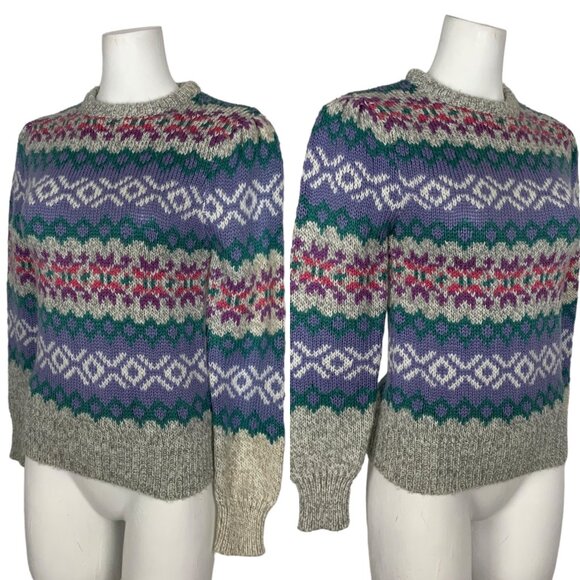 Currants By Jeri Jo Vintage Sweater M Gray Wool Blend - Picture 2 of 11